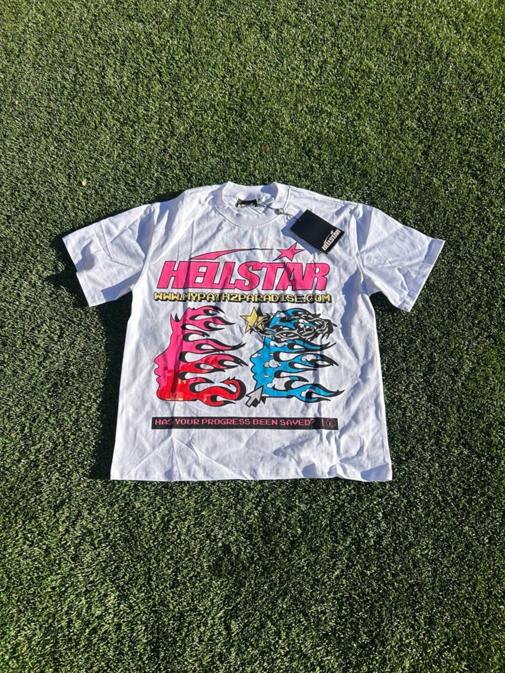 Hellstar White Graphic Short Sleeve Tee
